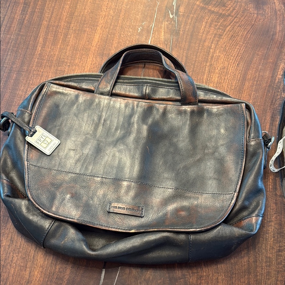 Black Leather Briefcase - Men's Carryall